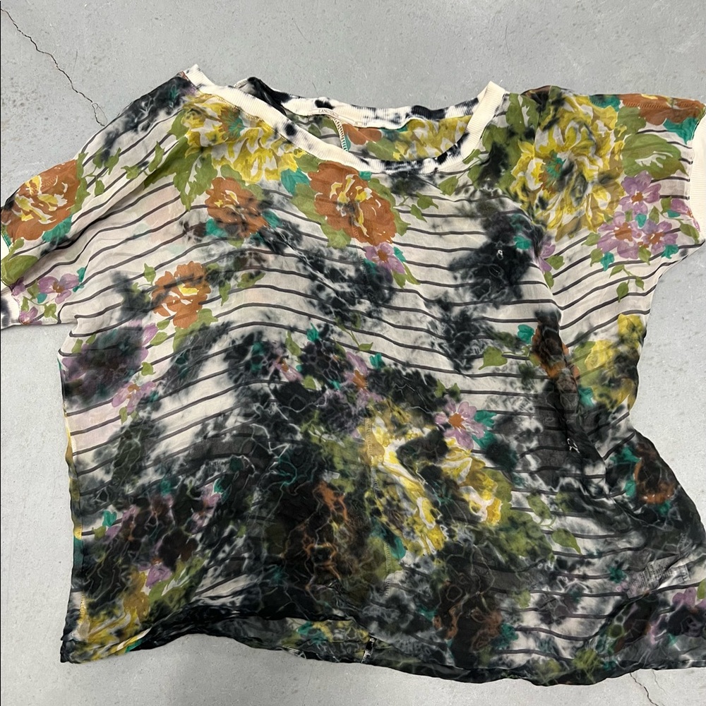 Cute semi sheer T-shirt by Language dress up or down adorable print